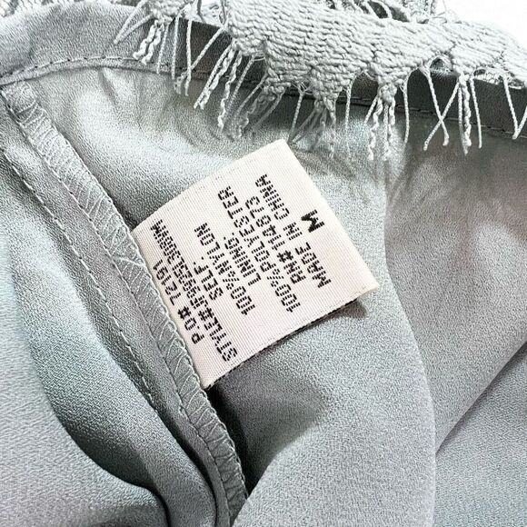 Chance Or Fate Blouse Womens Medium Green Floral Lace Mock Neck Long Sleeve NEW - Picture 8 of 13